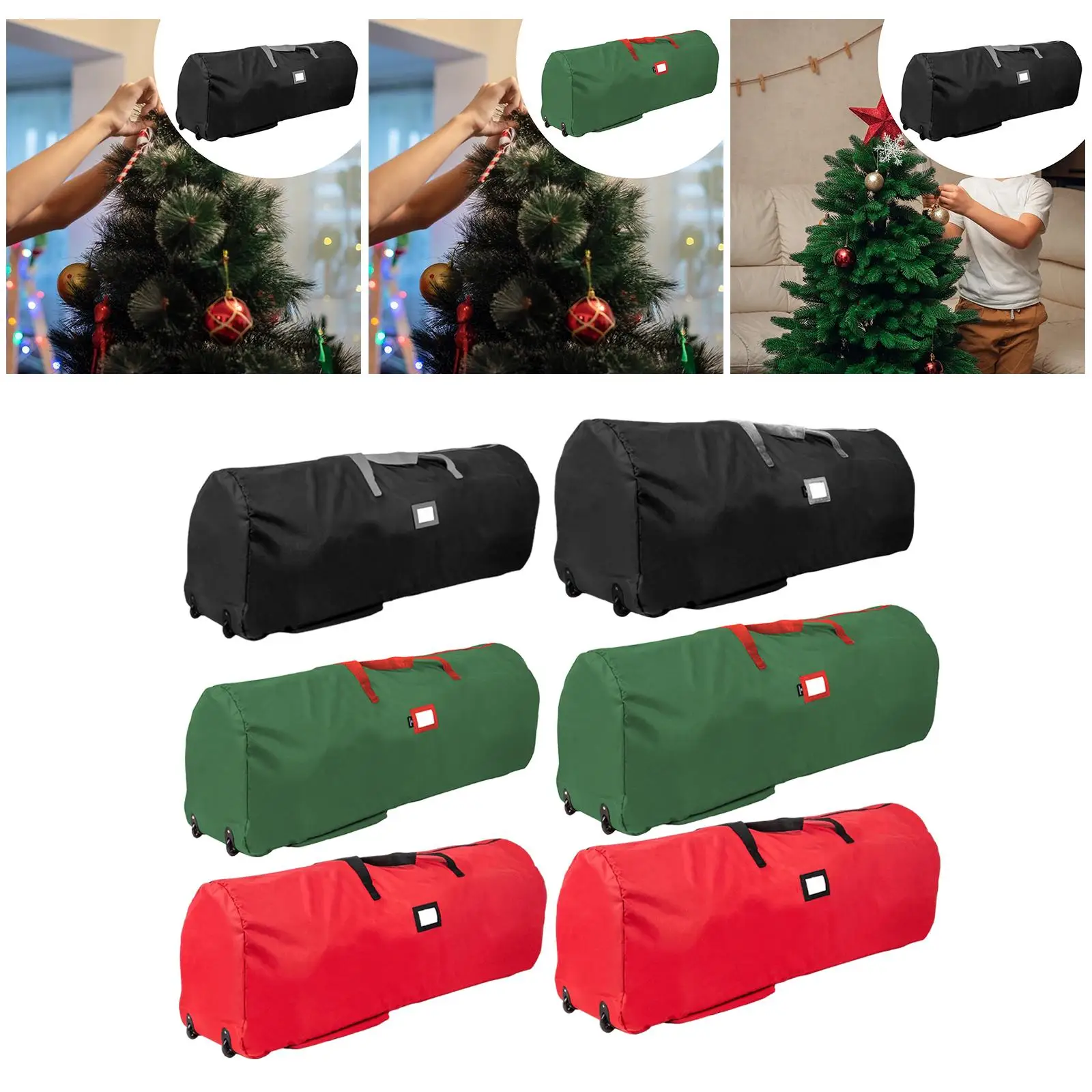 Portabolsas para árbol de Navidad con ruedas, accesorios para portatarjetas de Navidad artificiales con