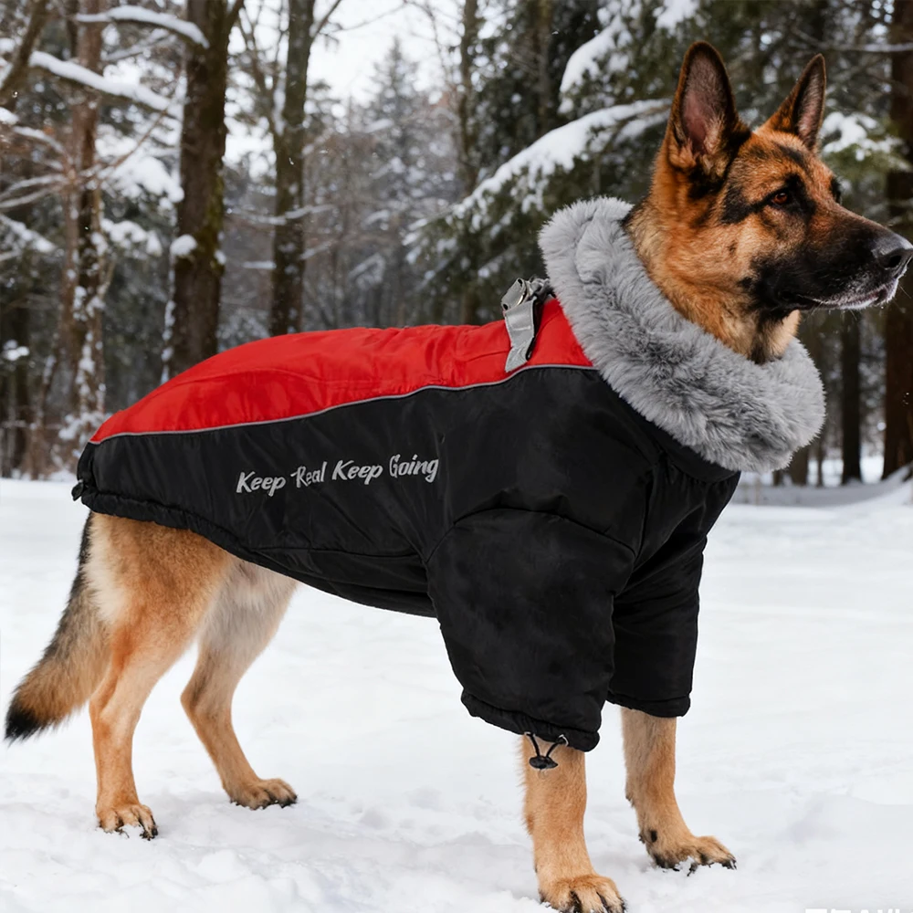 Chaleco muy cálido para perros, abrigo, ropa para perros de cuello alto, chaqueta reflectante para perros grandes, ropa de invierno para mascotas, abrigo para pastor alemán 5XL - imagen 2