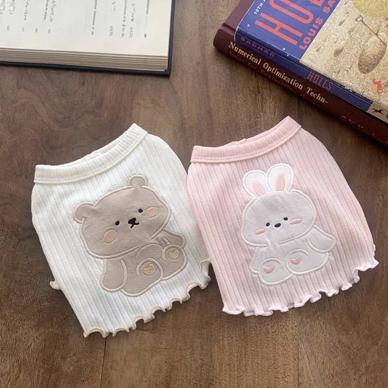 Ropa de verano con estampado de animales para perros, camisa inferior, camiseta fina y transpirable para perros, ropa para cachorros y gatos, ropa para cachorros Yorkshire - imagen 2