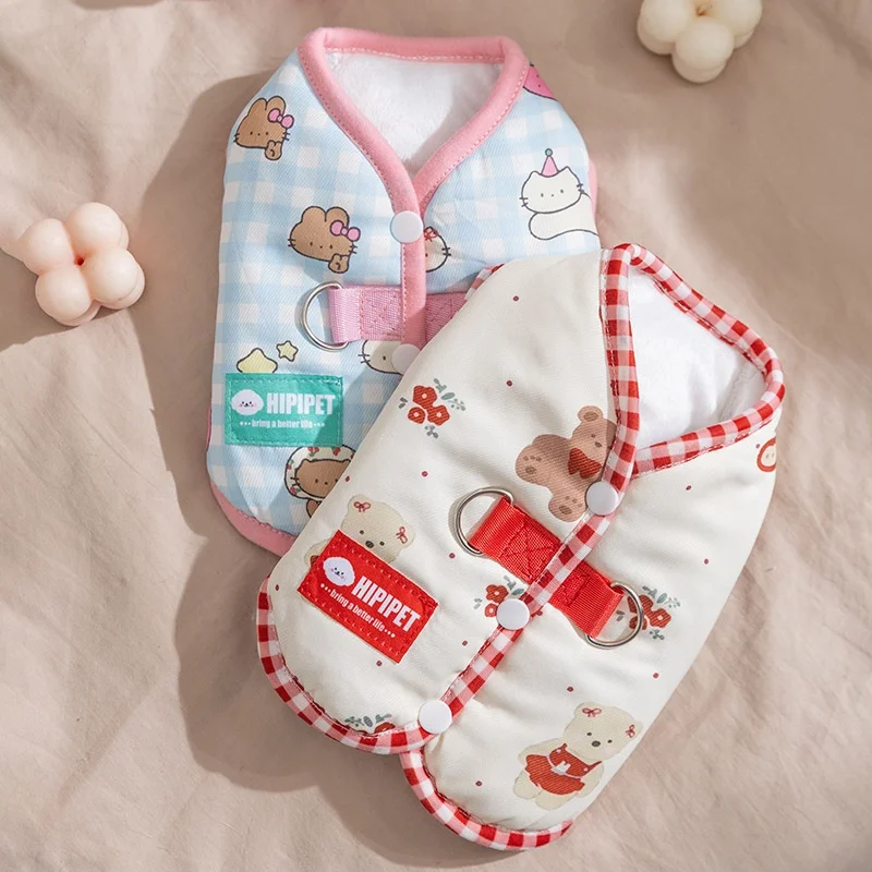 Chaqueta suave a la moda para perros, abrigo, ropa cálida de invierno para perros, chaleco con estampado bonito para cachorros, abrigo grueso acolchado para gatos, ropa maltesa para mascotas - imagen 5