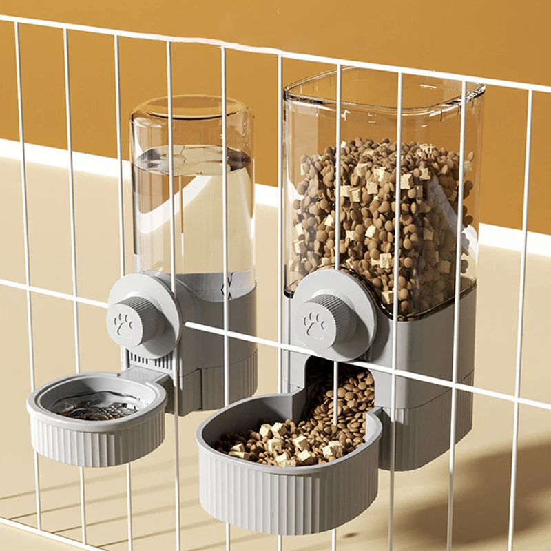 Alimentador automático para gatos, jaula colgante, dispensador de agua para mascotas para gatos, perros pequeños, contenedor de comida colgante 2 en 1, suministros para mascotas