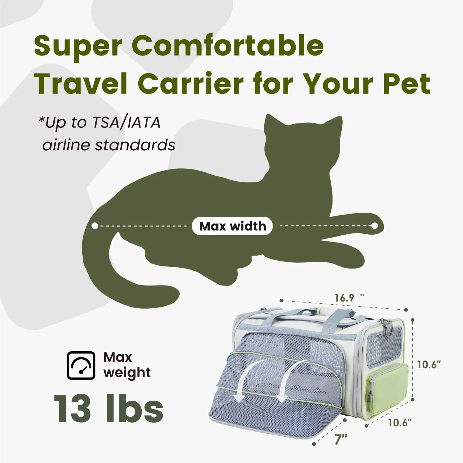 Bolsa transporte expandible gatos y perros – transpirable apta avión
