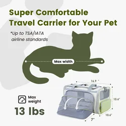 Bolsa transporte expandible gatos y perros – transpirable apta avión