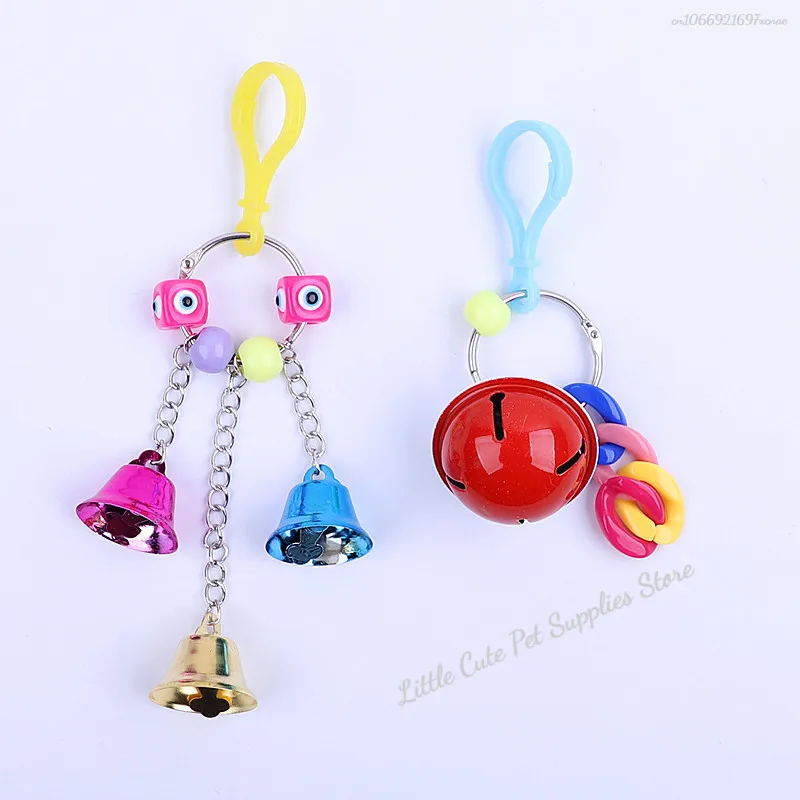 Paquete de jaula de juguete para pájaros, accesorios para pájaros, juguetes de madera para loros, columpio, puente de suspensión, jaula de bolas, campanas, juego de suministros para mascotas - imagen 5