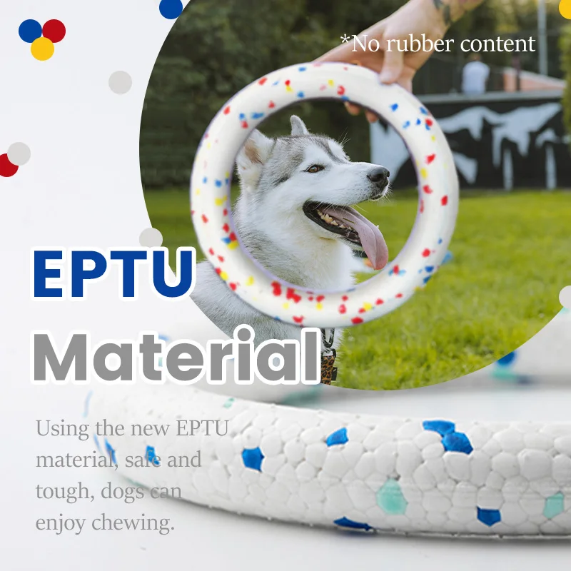 Juguete interactivo con forma de anillo para masticar perros, juguetes de goma de alta elasticidad para mascotas, resistencia a las mordeduras, masticadores agresivos, perros pequeños, medianos y grandes - imagen 4