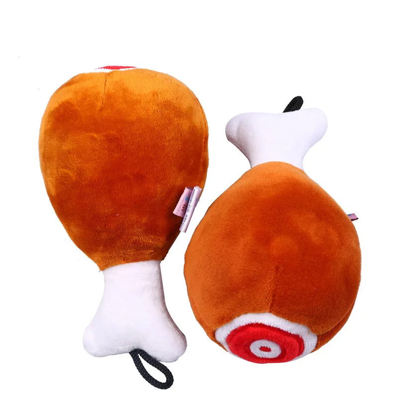 Dog Plush Toy Bite Resistant Squeaky Simulated Chicken Dog Toy Leg Shape Puppy Toy Interactive Dog Accessories - imagen 5