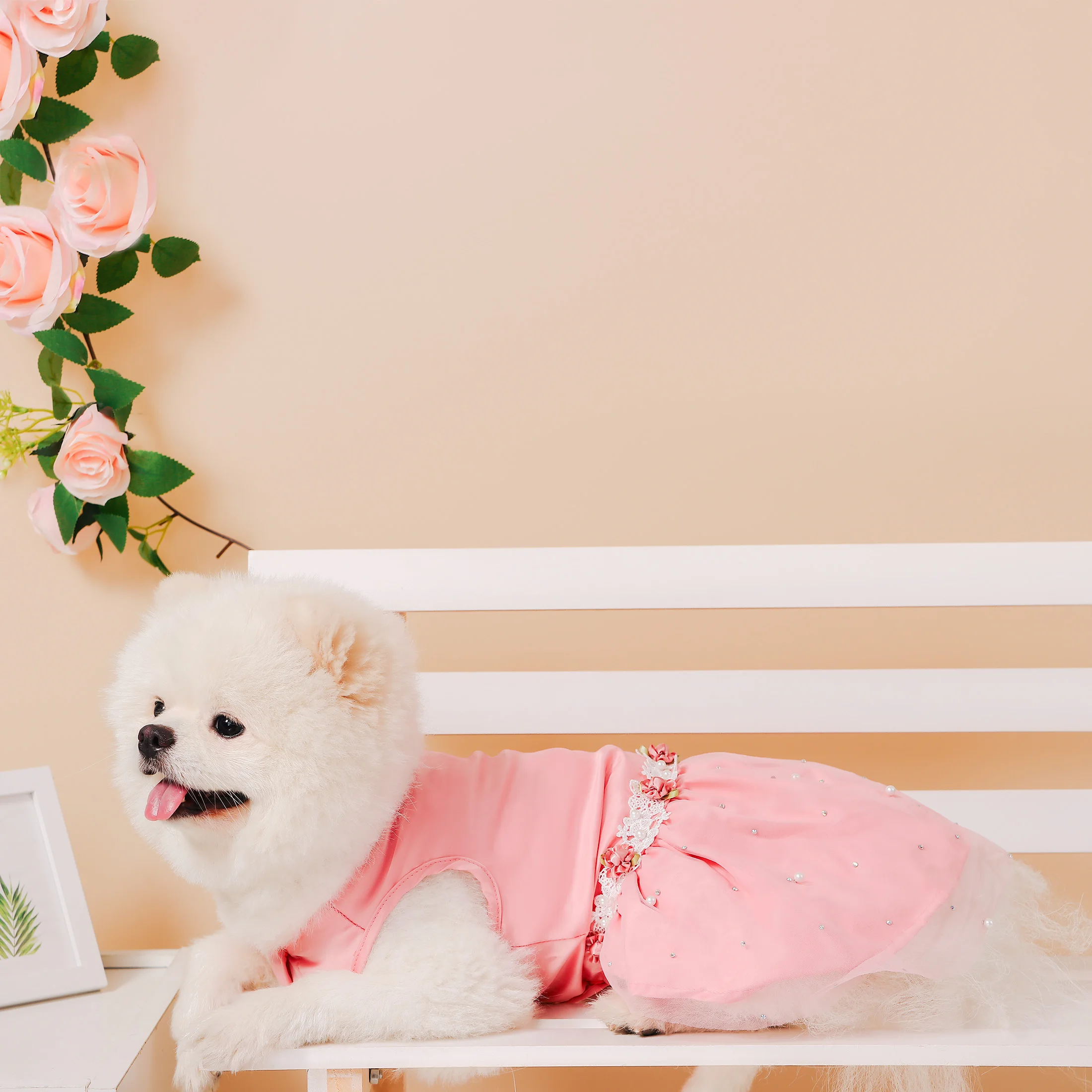 Vestido para perros, ropa para cachorros y niñas, ropa rosa para mascotas, bonito vestido de tul, ropa para gatos, vestidos para gatitos, falda de boda para cumpleaños y cachorros - imagen 2