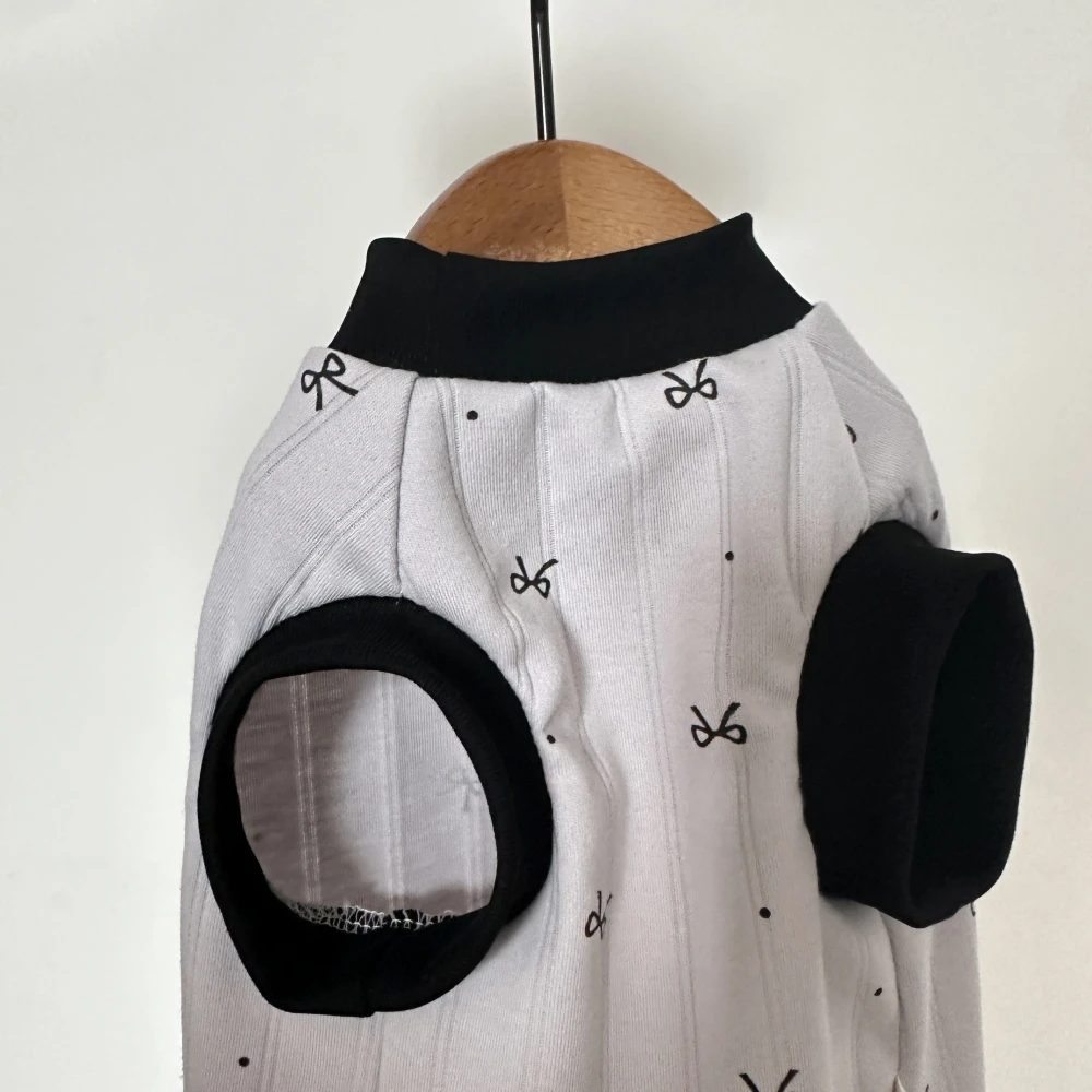 Ropa para un gato Manga corta Abrigo de algodón para Sphynx Cat Verano Camiseta con lazo gris para gatitos Perros Pijama suave y dulce para gato - imagen 5