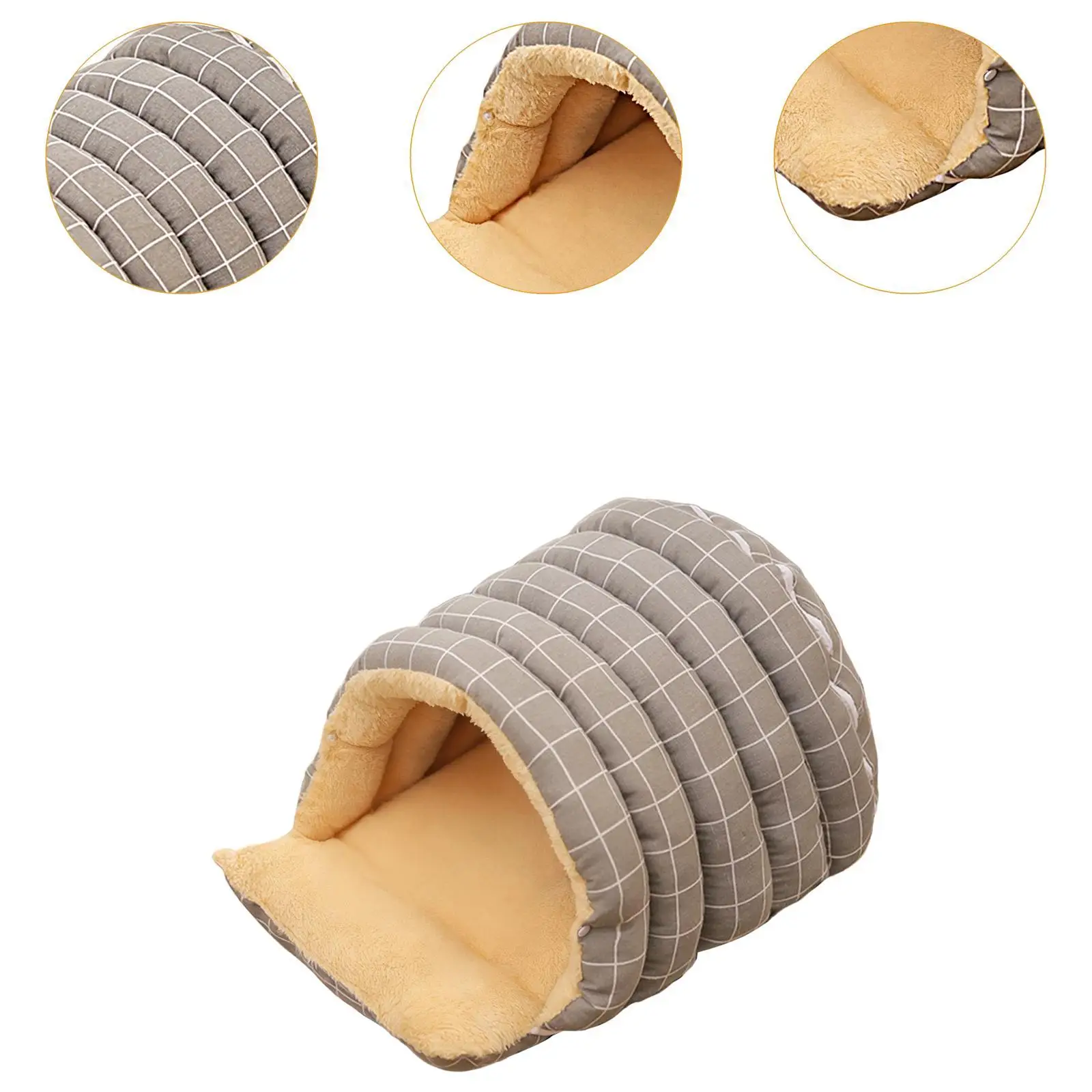 Refugio para gatos semicerrado 21,6 × 15,7 × 11,8 pulgadas Cama para cachorros liviana y cálida - imagen 5