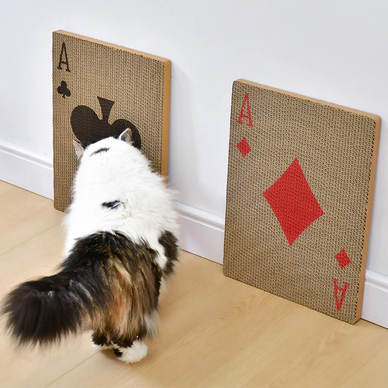 Rascador duradero para gatos, poste de rascado vertical, almohadilla de rascado para gatos de cartón corrugado, estera para rascar montada en la pared