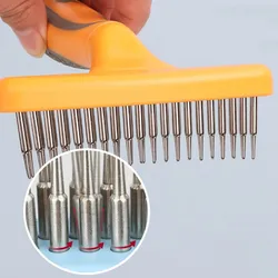 Cepillo de acero inoxidable para perros peine doble desenreda nudos