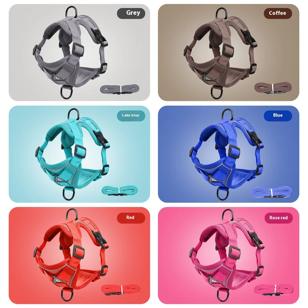 Juego de arnés y correa para gatos a prueba de Escape para perros pequeños y medianos, correa para el pecho para gatitos, transpirable, reflectante, ajustable, suministros para mascotas - imagen 5