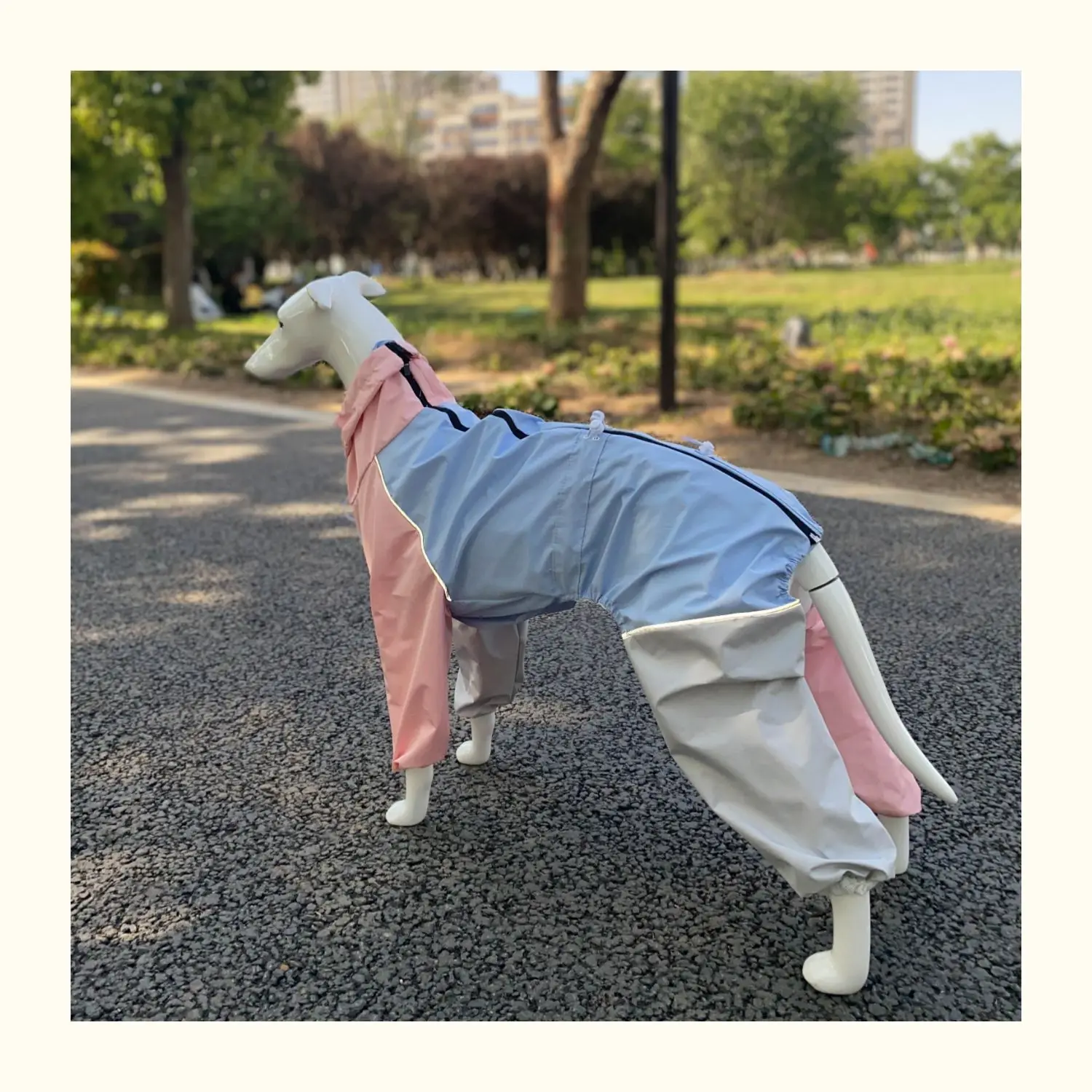 Chaqueta intercambiable de 4 patas a la moda con línea reflectante para galgo italiano, impermeable, cálida, resistente al viento, ropa Whipbit - imagen 2
