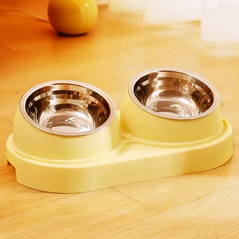 Comedero doble con bebedero antiderrames para perros y gatos