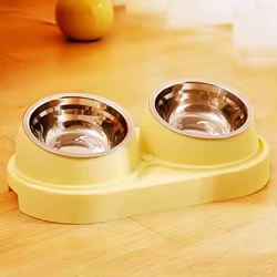Comedero doble con bebedero antiderrames para perros y gatos