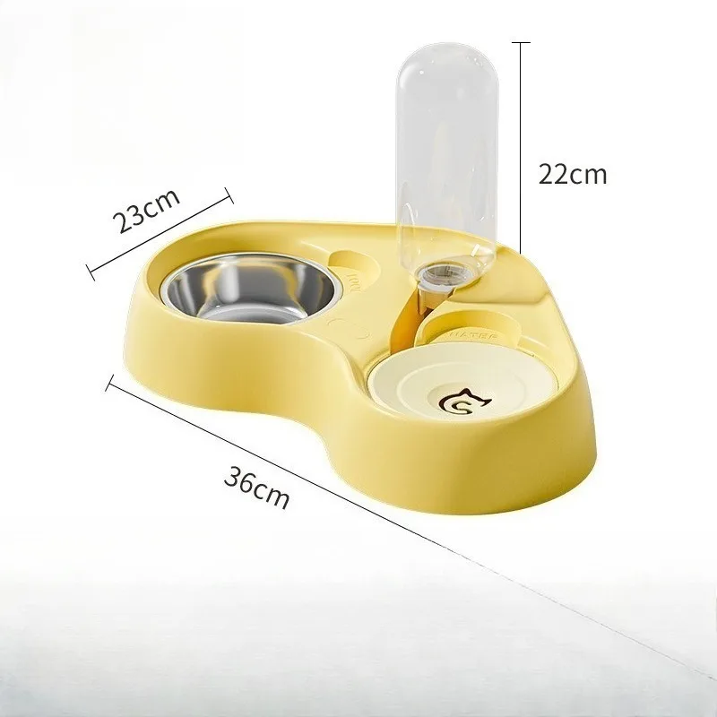 Comedero para gatos, cuenco de alimentación de agua, cuenco para gatos dos en uno integrado con agua y comida, suministros para mascotas, accesorios de alimentación