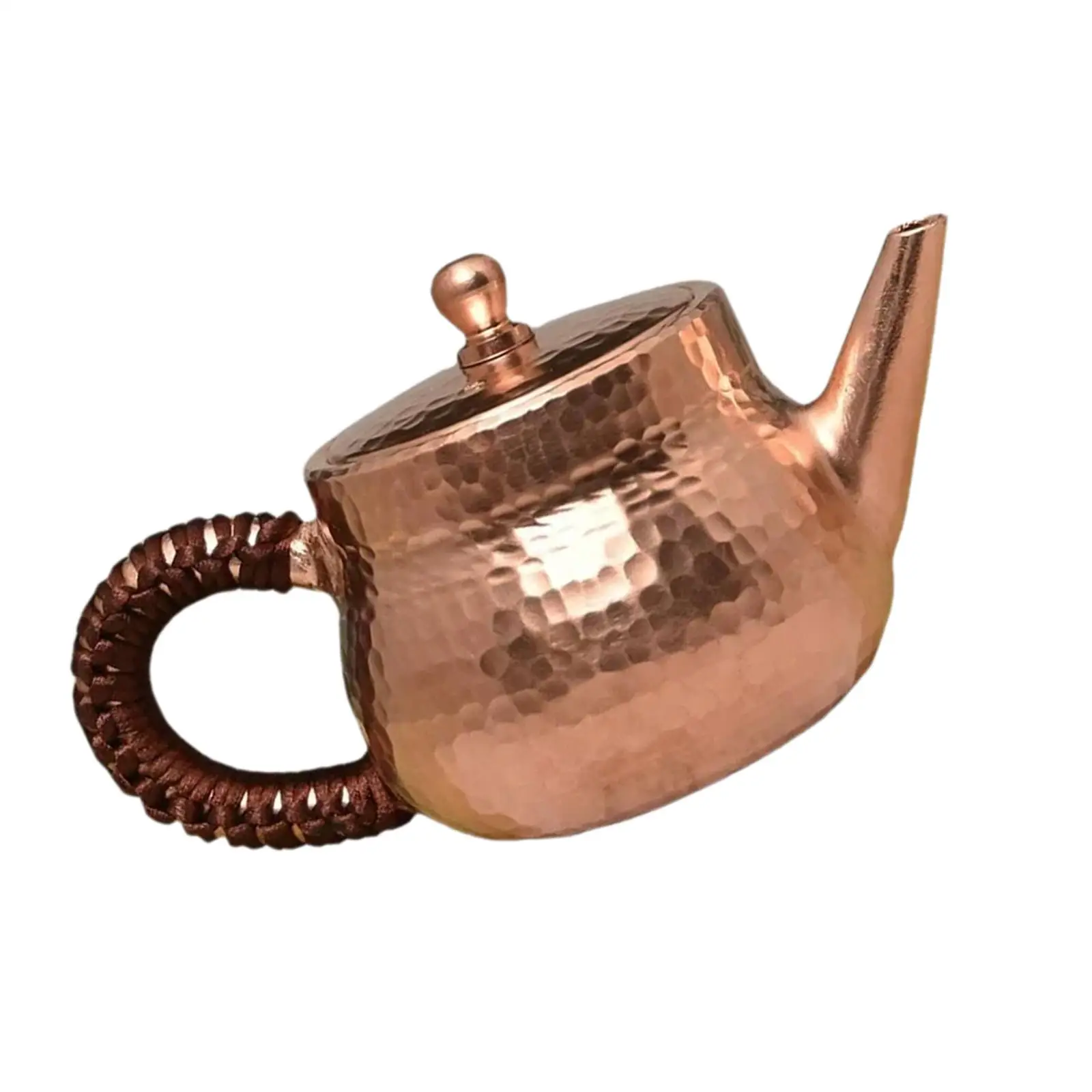 Copper Teapot Loose Leaf Tea Maker 200ml Side Handle Tea Ceremony Accessory Tea Kettle for Household Home Office Party Picnic