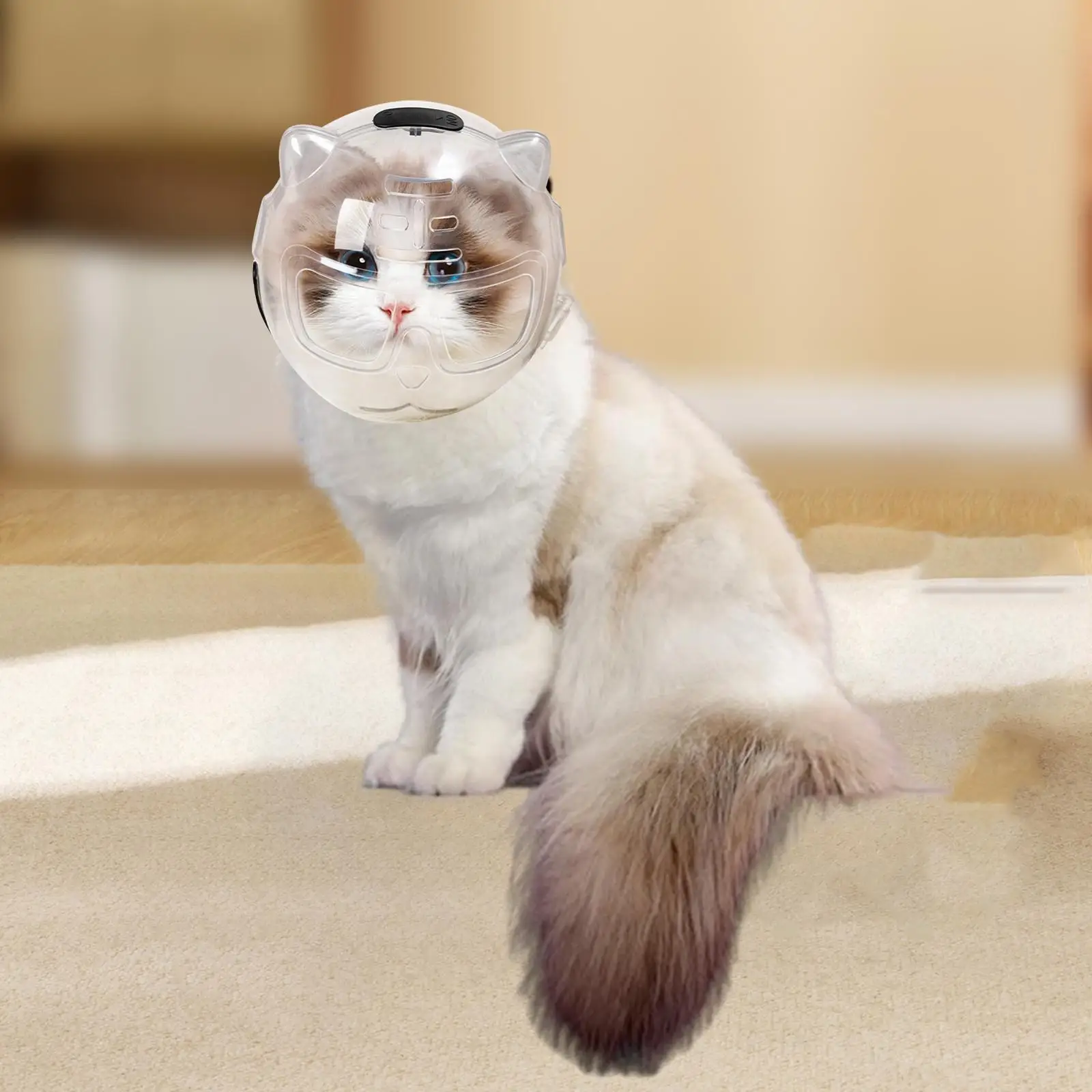 Cat Muzzle Cat Hood Breathable Comfortable Accessories Grooming Helmet Cat Mouth Cover for Beauty, Travel Shaving Bathing