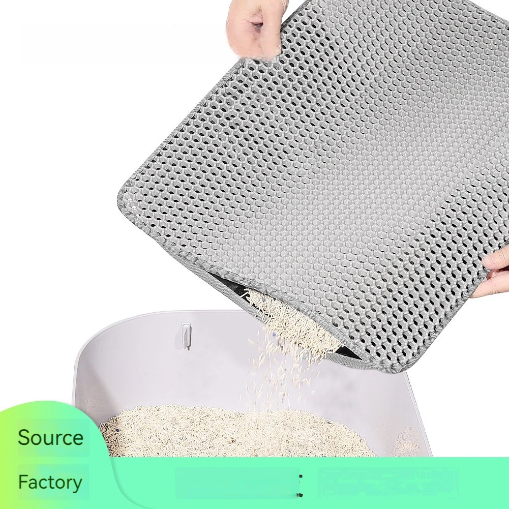 Estera de arena para gatos EVA impermeable, 60x90cm, EVA, doble capa, caja de arena para mascotas, estera antideslizante, almohadilla para arena para gatos, limpieza de arena para gatos, 6 colores - imagen 2