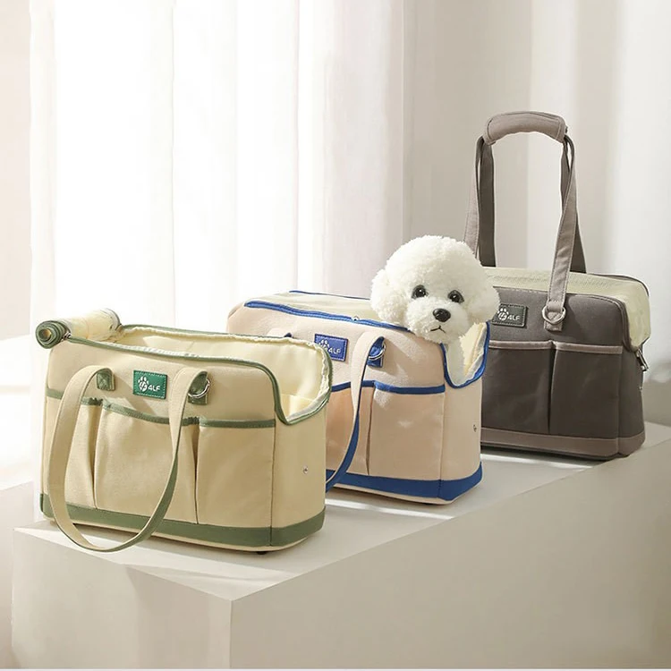 Bolsa de transporte para perros pequeños, bolsa de viaje de algodón transpirable de lados suaves, portátil, ligera, para exteriores - imagen 5