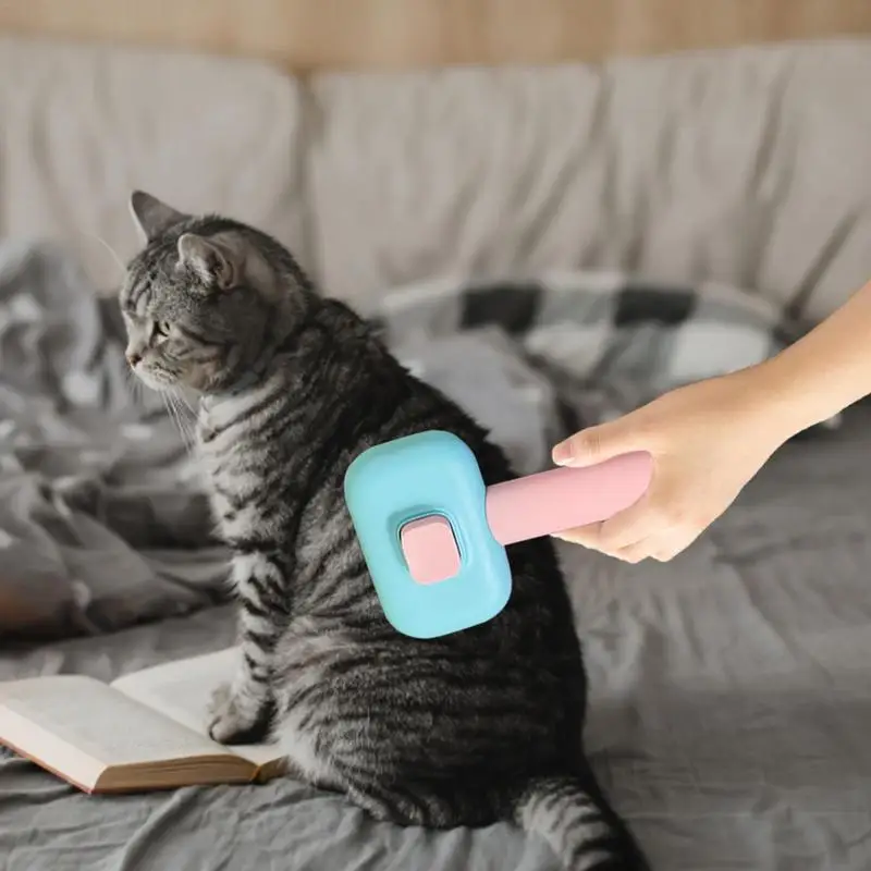 Cepillo de aseo para mascotas, peine con dientes de acero inoxidable, suministros para gatos, perros, conejos, cachorros, gatitos - imagen 3