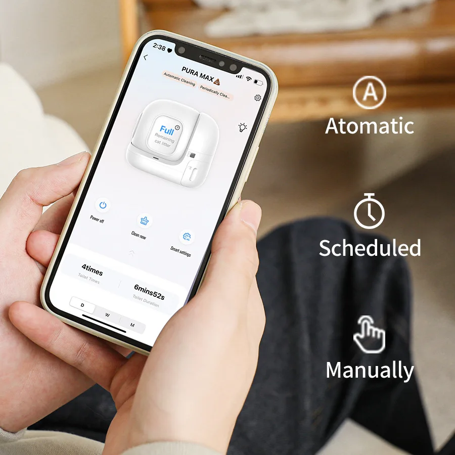 PETKIT-caja de arena automática para gatos PURA MAX, autolimpieza con Control por aplicación, inodoro inteligente para gatos múltiples y grandes, versión Global - imagen 3