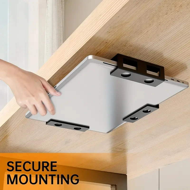 Nuevo soporte para ordenador portátil debajo de la Mesa, soporte de almacenamiento portátil para portátil, organizador de escritorio para el hogar y la Oficina, fácil de instalar - imagen 2