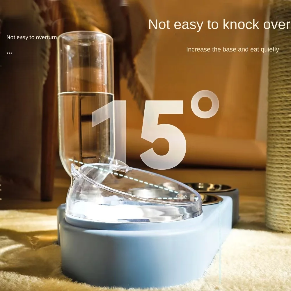 artículos para mascotas Cuenco biselado de alta capacidad para perros y gatos, comedero multifuncional automático para agua potable, suministros para mascotas - imagen 3