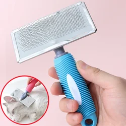 Cepillo quitapelos de silicona y acero para gatos – Elimina pelo