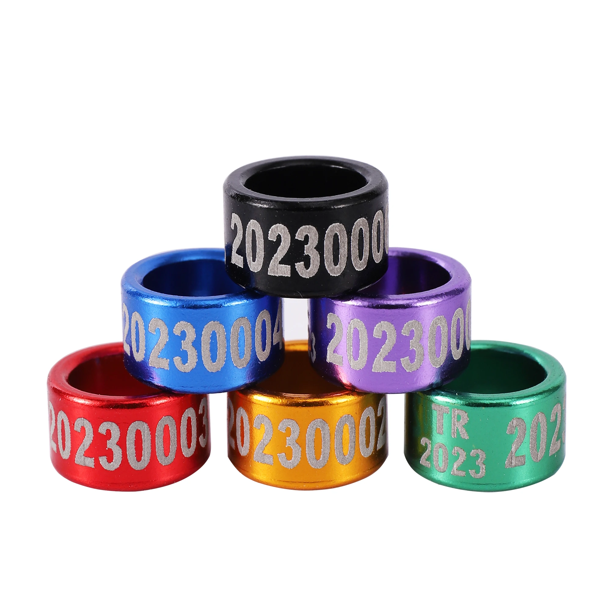 ID 8mm Anillo de pie de paloma RU US UK UA BR CZ ES DZ AU BE BY CA MA FR SA RO LK 30 Código de país + Año + Número Anillo de pie de pájaro 10 piezas - imagen 2