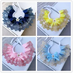 Collar bordado con encaje para perros – Diseño elegante y suave
