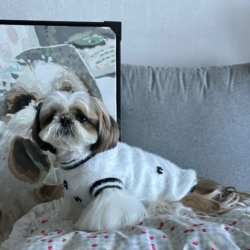 Suéter de punto para otoño/invierno para mascotas, camiseta sin mangas para perros Marzis, Yorkshire, gato, ropa para cachorros, ropa para perros pequeños - imagen 4