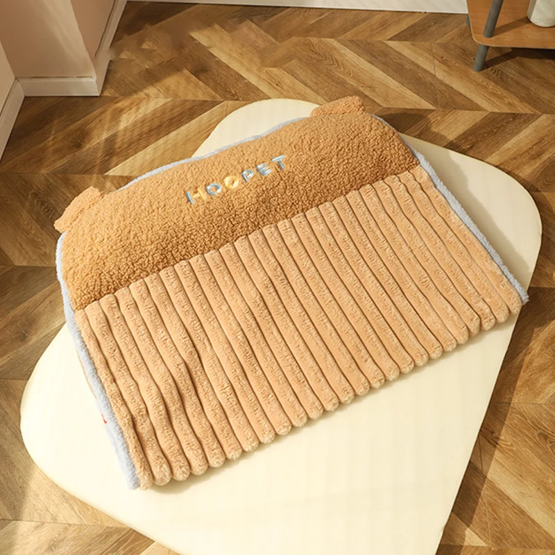 HOOPET-sofá suave y cálido para mascotas, cama extraíble para perros pequeños y medianos, lavable, pelusa para dormir, suministros para mascotas, Invierno - imagen 4