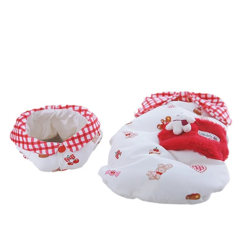 Chaqueta de plumón de Año Nuevo para mascotas, ropa cálida de invierno para cachorros y gatos, chaleco con lazo, abrigo inferior, ropa para cachorros pequeños - imagen 5