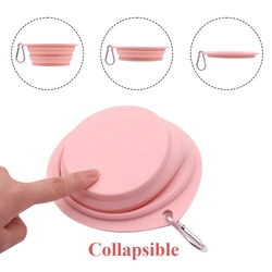 Cuenco plegable para mascotas, plato de agua portátil para comida de perros de viaje con mosquetón, cuenco plegable duradero de TPR para exteriores, alimentador de viaje para mascotas