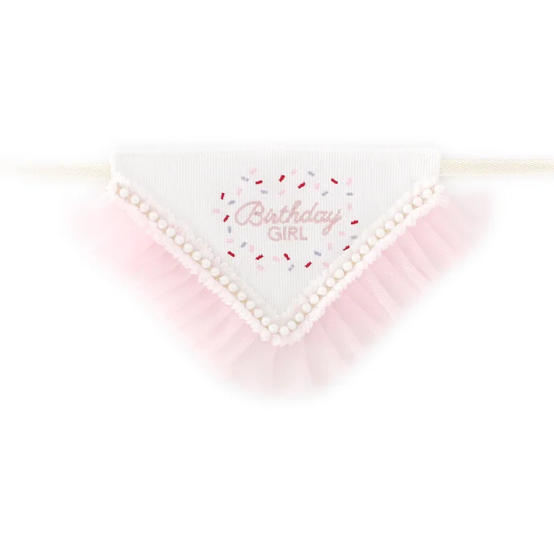 INS Pet Supplies Dog Birthday Saliva Towel Party Pet Triangle Scarf Cat Cat Dog Cute Lace Lace Lace Bib Pet Accessories - imagen 5