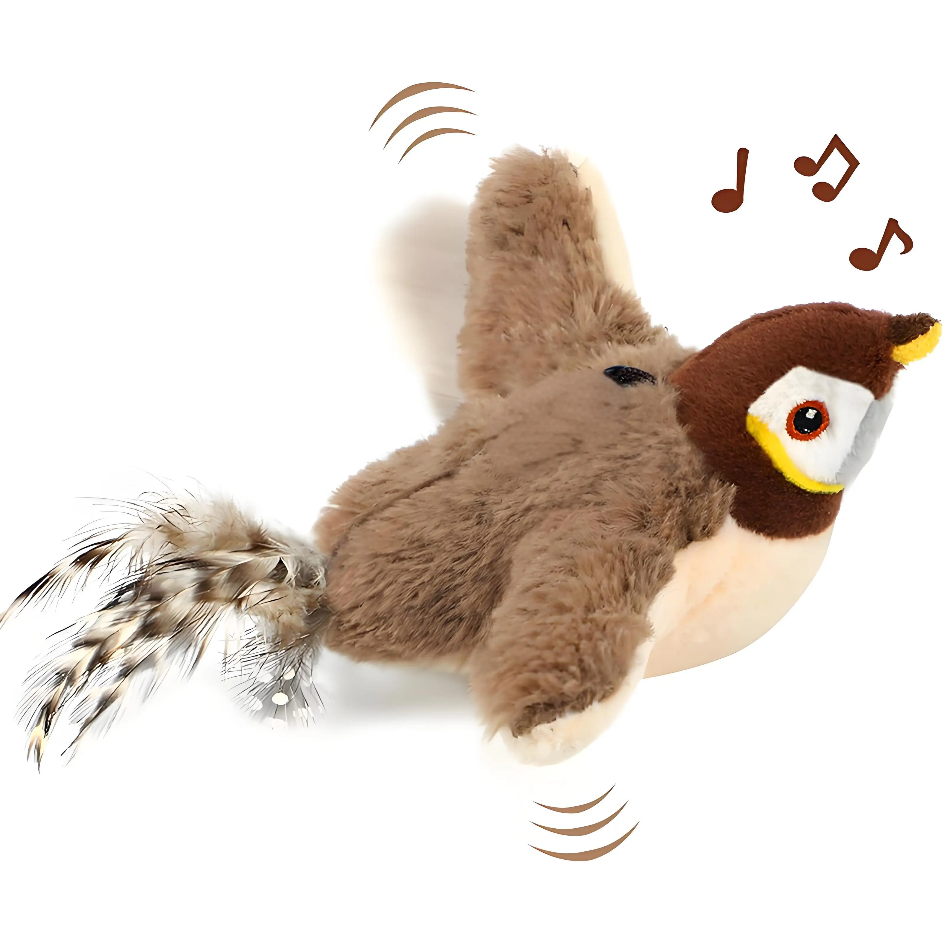 Juguete para gatos con pájaro volador, juguete interactivo para gatos con alas aleteo, recargable por USB, juguetes inteligentes para gatos de interior - imagen 2