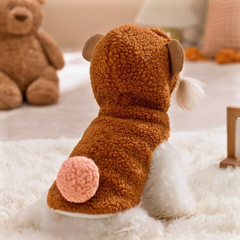 Abrigo de invierno para perros, chaqueta gruesa y cálida de lana para perros, Sudadera con capucha para mascotas, ropa para perros Chihuahua Bichon Dachshund, monos para cachorros y gatitos - imagen 2