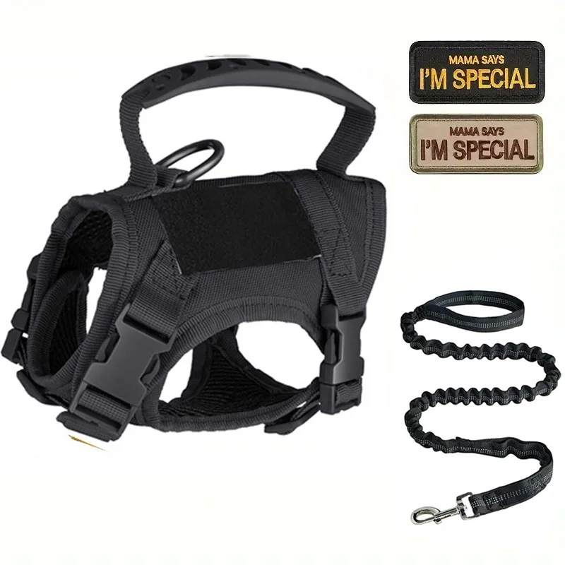 Chaleco militar táctico para perros y gatos con arnés y correa - imagen 4