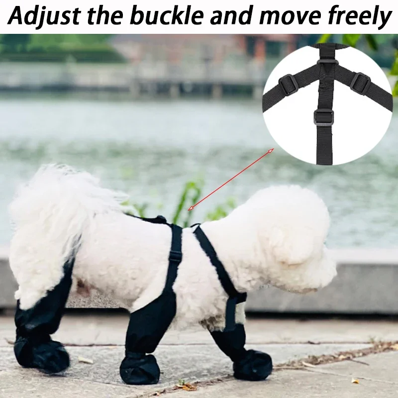 Zapatos impermeables para perros al aire libre, zapatos antideslizantes para caminar de razas grandes, Protector de lluvia, botas a prueba de polvo, suministro de cubierta suave pequeña para perros - imagen 2