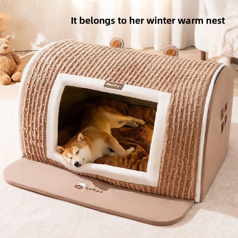 Cama nido oso 3D para perros Shiba Inu y gatos - Cálida invierno - imagen 3