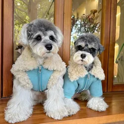 Chaqueta de invierno para perros pequeños con cuello de piel