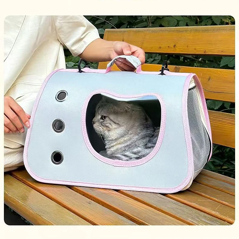 Bolsa transportadora portátil para gatos y perros, Ideal para viajes y actividades al aire libre, bolsas plegables para gatos, portabebés para perros pequeños - imagen 3