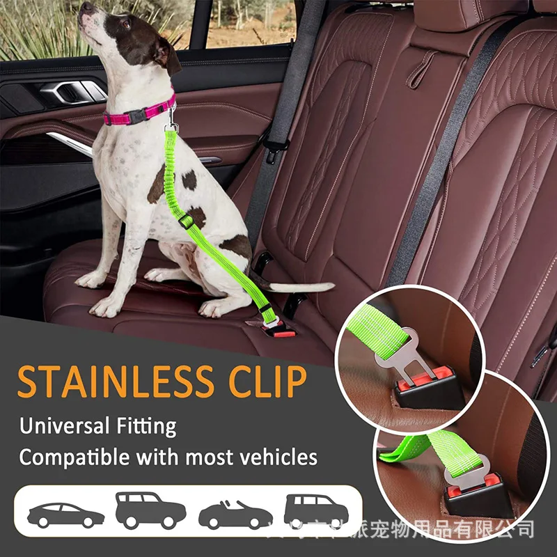 Cinturón de seguridad elástico de nailon para perros pequeños y grandes, cuerda de seguridad para coche de viaje, reflectante, ajustable, duradera, para cachorros - imagen 4