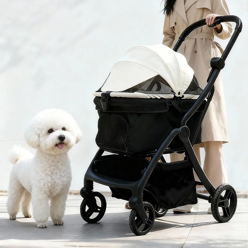 Carrito plegable para perros y gatos pequeños y medianos - paseo - imagen 2