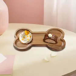 Bandeja organizadora de madera para servir, bandeja rústica para cena, plato para dulces, plato de madera para aperitivos, postre, desayuno, fruta para magdalenas