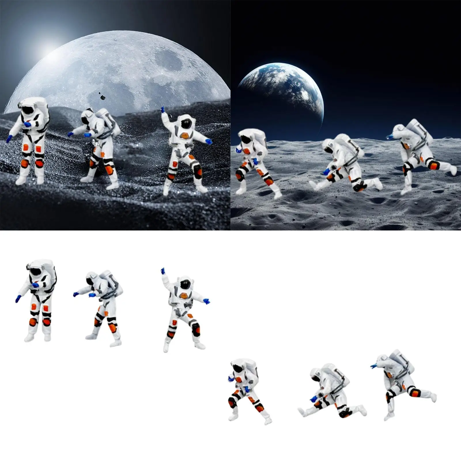 Astronaut Figure 1:64 Scale Craft Space Decor Set Cute Decorative Collectible Miniature Scene Layout Sculpture Astronaut Statue Astronaut Figure 1:64 Scale Craft Space Decor Set Cute Decorative Collectible Miniature Scene Layout Sculpture Astronaut Statue