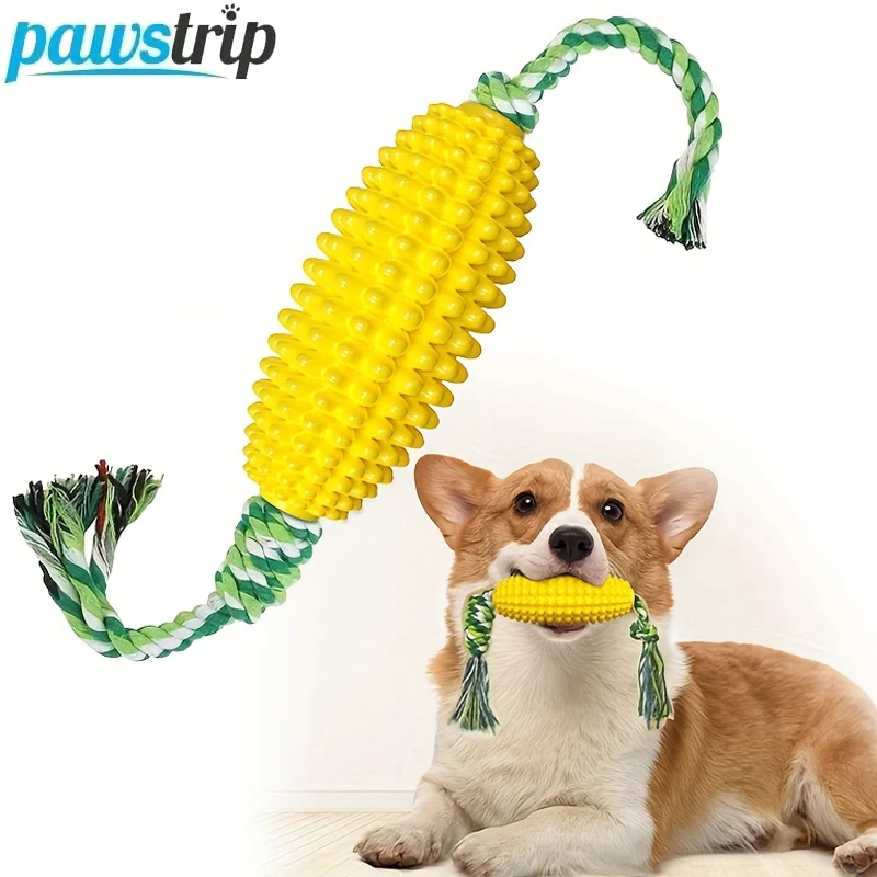 Juguete TPR para perros, juguetes duraderos en forma de maíz para masticar, juguetes para limpiar los dientes de mascotas, juguetes para cachorros resistentes a mordeduras, accesorios para perros
