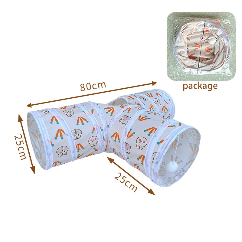 Juguete de túnel plegable para gatos, entrenamiento interactivo de tres canales, Juguetes Divertidos para gatitos, tubo de autoentretenimiento para mascotas, suministros para gatos - imagen 2