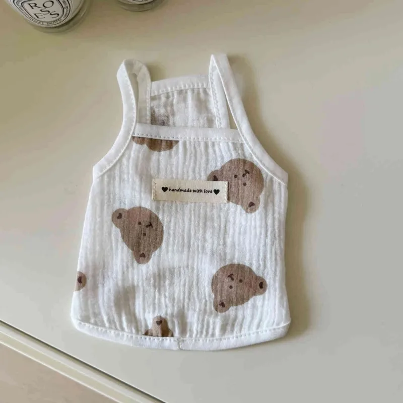 Ropa para mascotas, tirantes florales, chaleco de verano para gatos y cachorros, ropa fresca para mascotas, camiseta interior sin mangas para el sol, camiseta fina antipelo de peluche - imagen 2